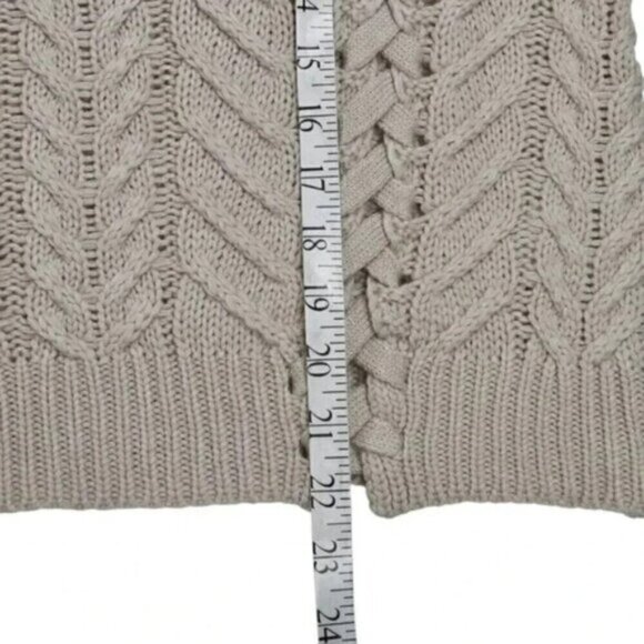 Heartloom Sweater Cable Knit  Braided Cream Oatmeal Oversit Small - Picture 10 of 12